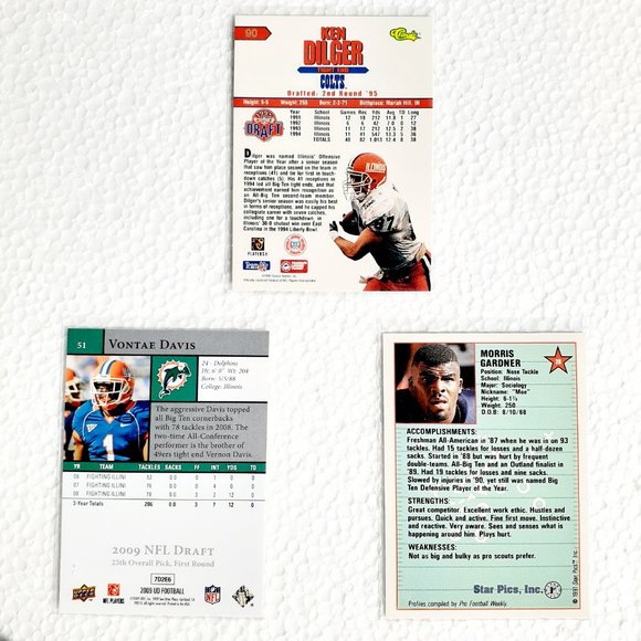 Illinois Fighting Illini 9 Card Lot - CFBL [4_1_1] - Picture 8 of 8